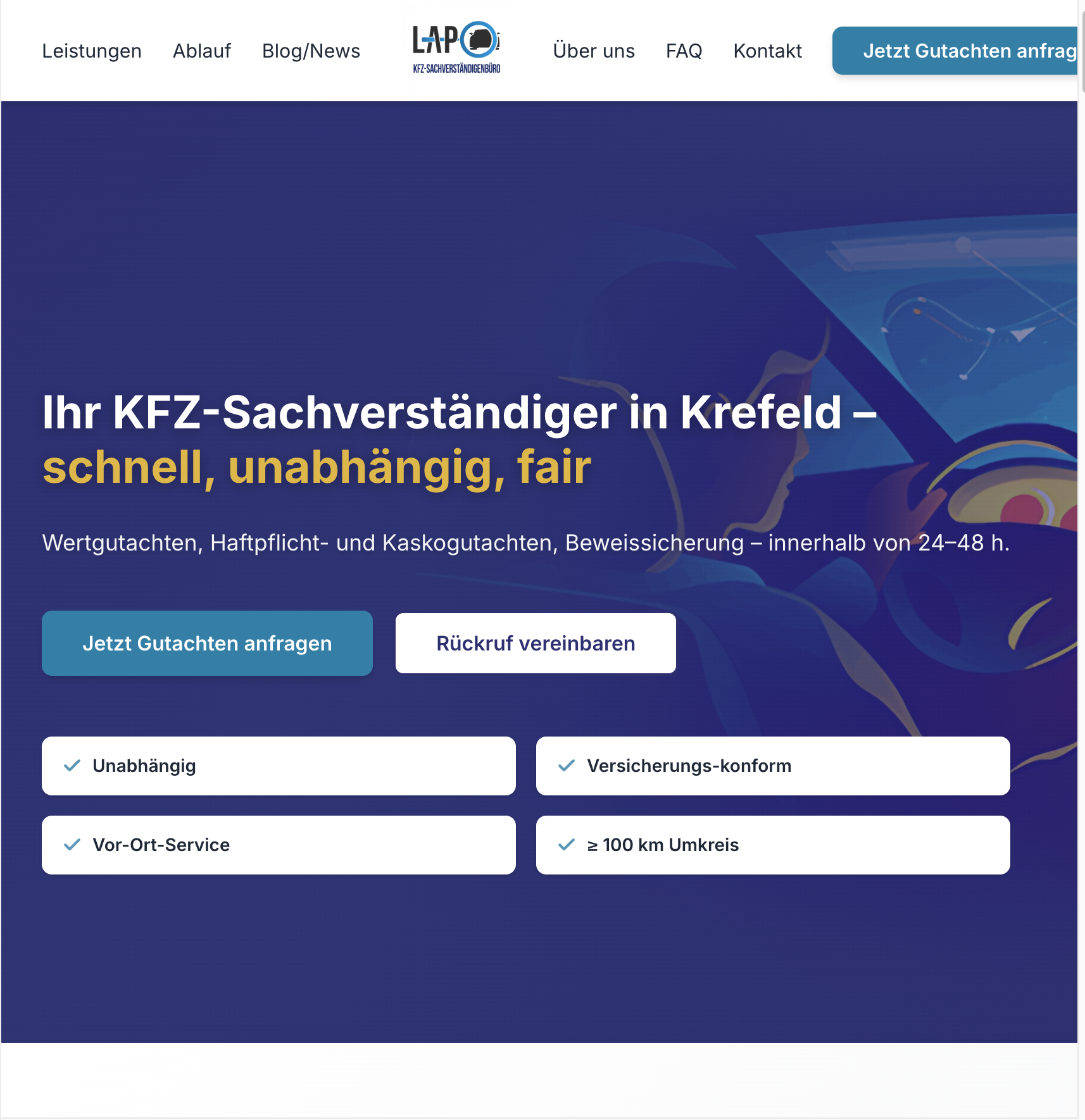 Startseite von LAP Sachverständigenbüro, Krefeld